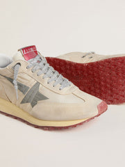 Golden Goose Women’s Marathon with beige nylon upper and gray star