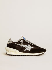 Golden Goose Women’s Marathon with black ripstop nylon upper and silver star