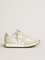 Golden Goose Women’s Marathon with white nylon upper and silver star