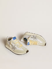Golden Goose Women’s Marathon with white nylon upper and silver star
