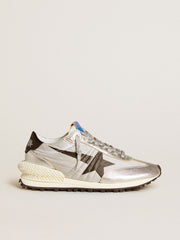 Golden Goose Women’s Marathon with silver ripstop nylon upper and black star
