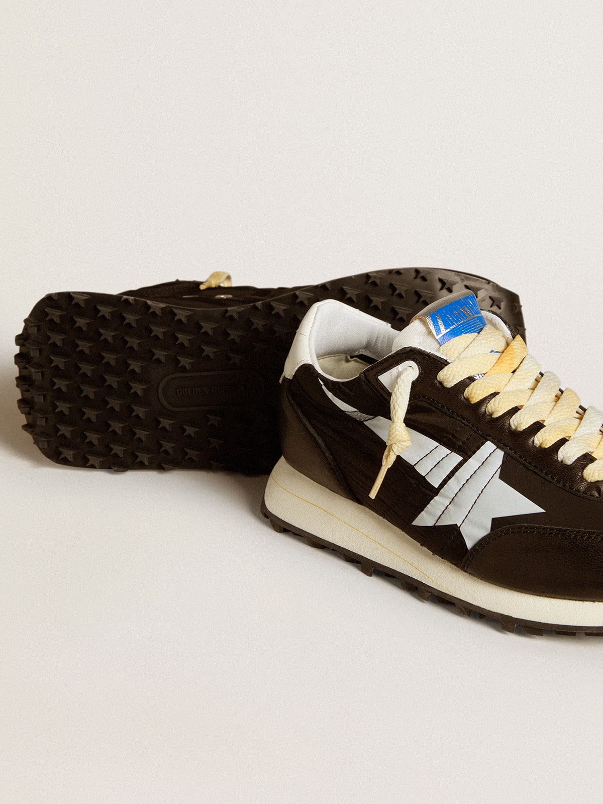 Golden Goose Women’s Marathon with black nylon upper and white star