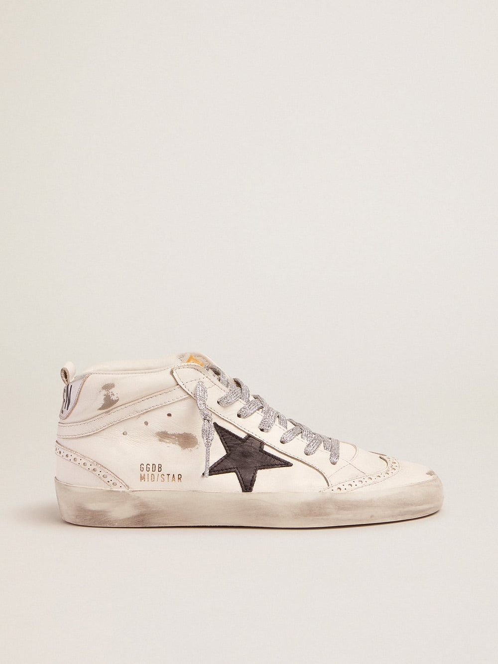 Golden Goose Women's Mid Star with laminated heel tab and glitter laces