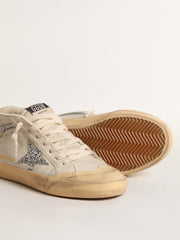 Golden Goose Mid Star  with glitter star and metallic leather flash