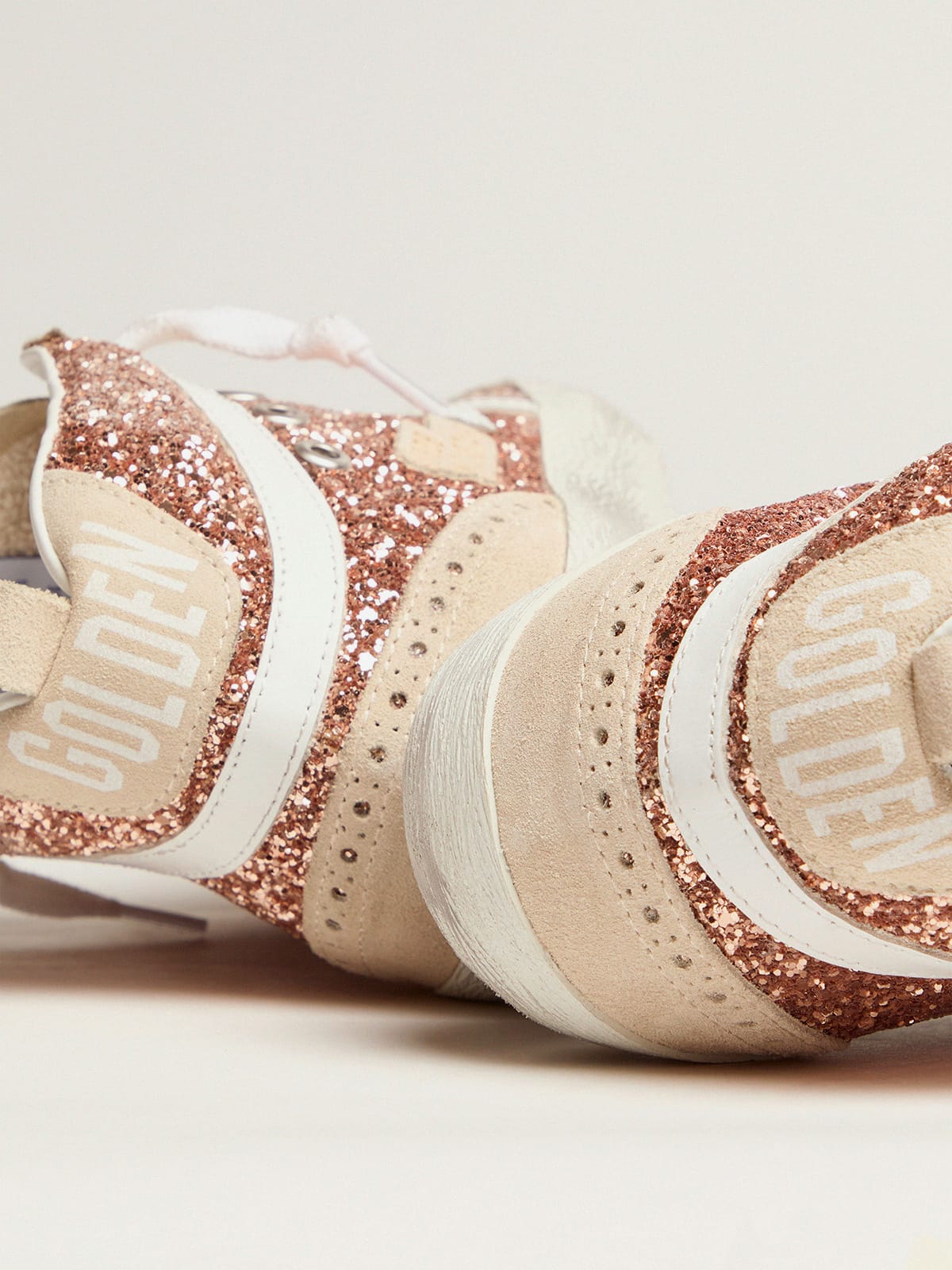 Golden Goose Women's Mid Star with pink glitter