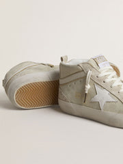 Golden Goose Mid Star in light gray suede with white leather star