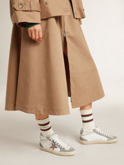 Golden Goose Women's Mid Star in nappa and suede with light brown metallic leather star