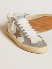 Golden Goose Women's Mid Star in nappa and suede with light brown metallic leather star