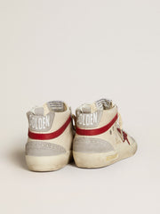 Golden Goose Women’s Mid Star in leather with glitter star and red nubuck flash