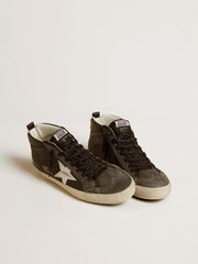 Golden Goose Women’s Mid Star in black leather with silver metallic leather star