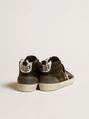 Golden Goose Women’s Mid Star in black leather with silver metallic leather star