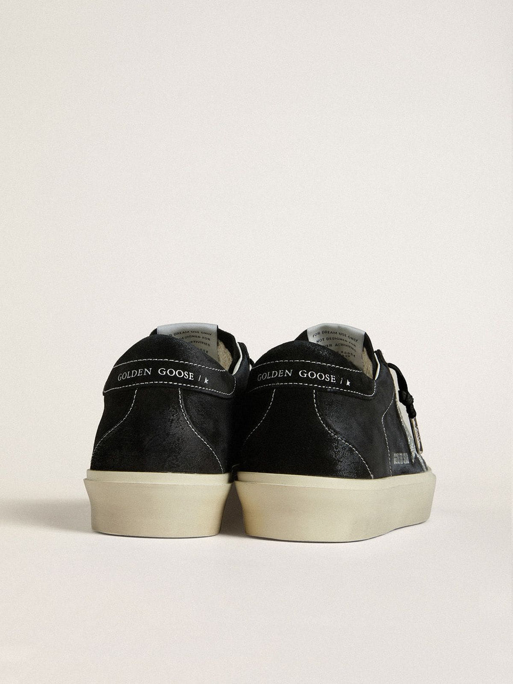 Golden Goose Women's Hi Star in black suede with silver Swarovski crystal star