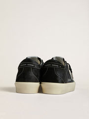 Golden Goose Women's Hi Star in black suede with silver Swarovski crystal star