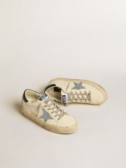 Golden Goose Hi Star in nappa with Swarovski crystal star and dark blue leather heel tab