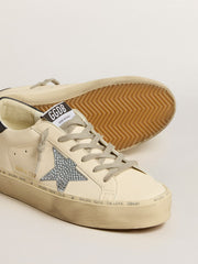 Golden Goose Hi Star in nappa with Swarovski crystal star and dark blue leather heel tab