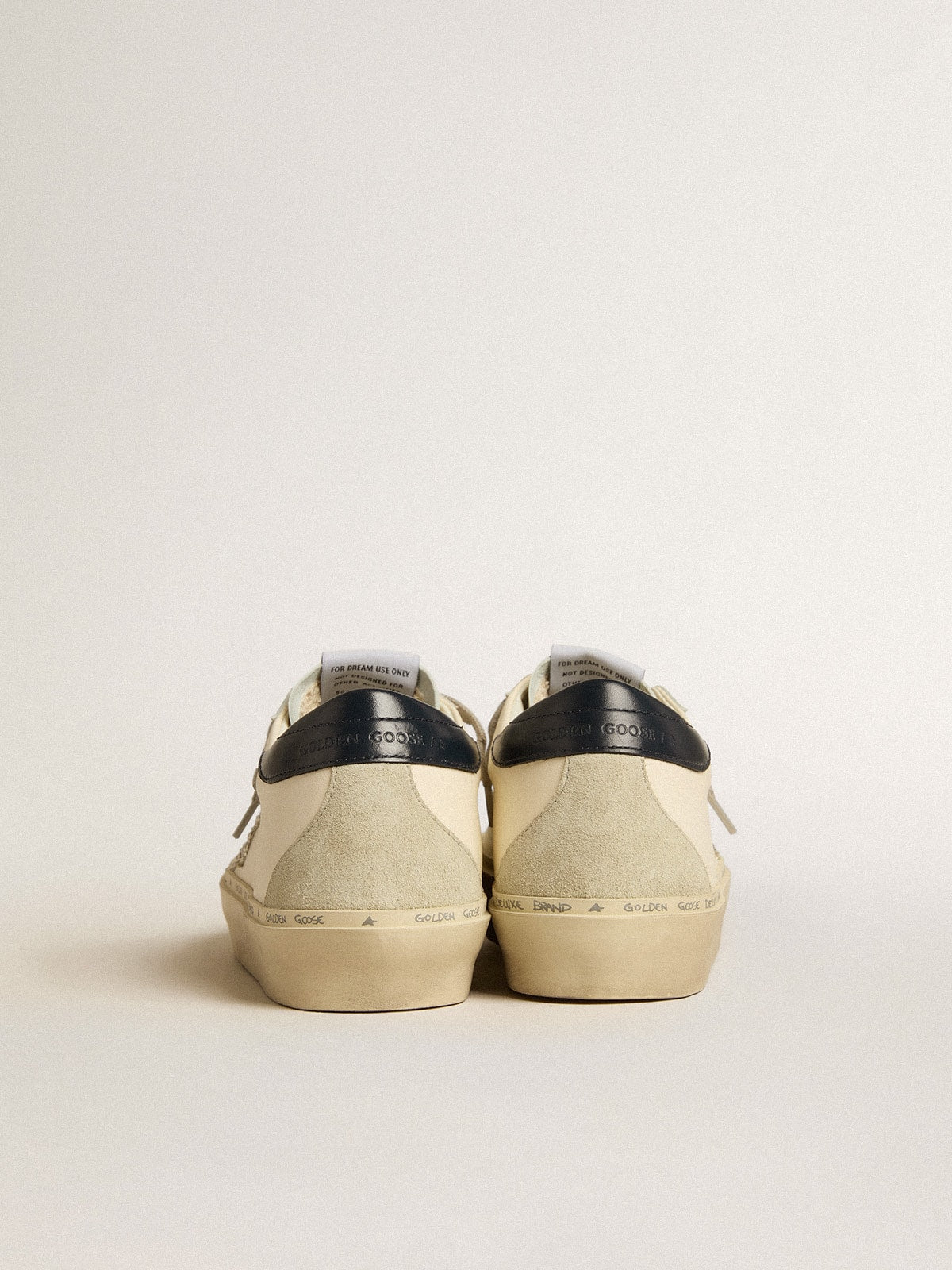 Golden Goose Hi Star in nappa with Swarovski crystal star and dark blue leather heel tab
