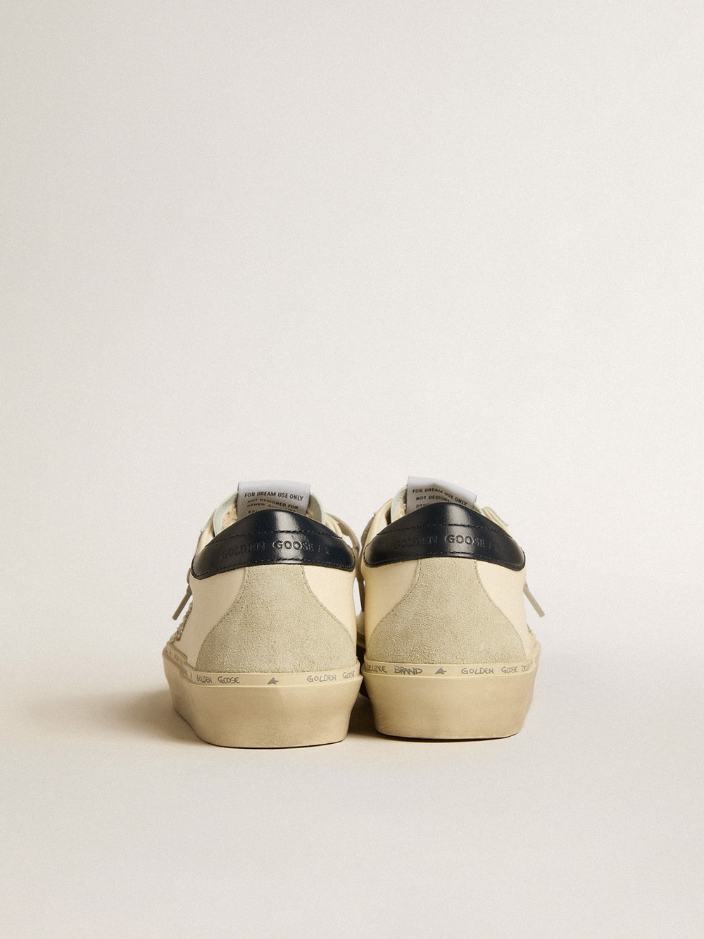Golden Goose Hi Star in nappa with Swarovski crystal star and dark blue leather heel tab