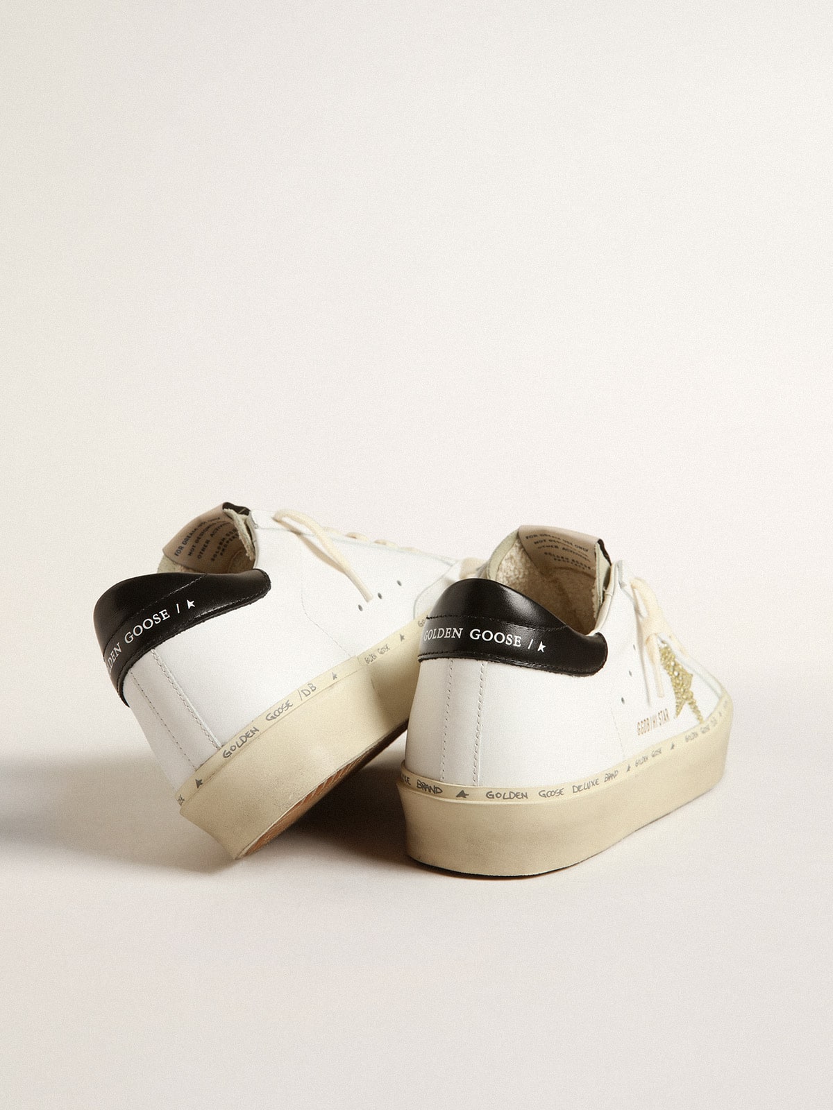 Golden Goose Hi Star with Swarovski crystal star and black heel tab