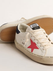 Golden Goose Hi Star with fuchsia leather star and blue glitter heel tab