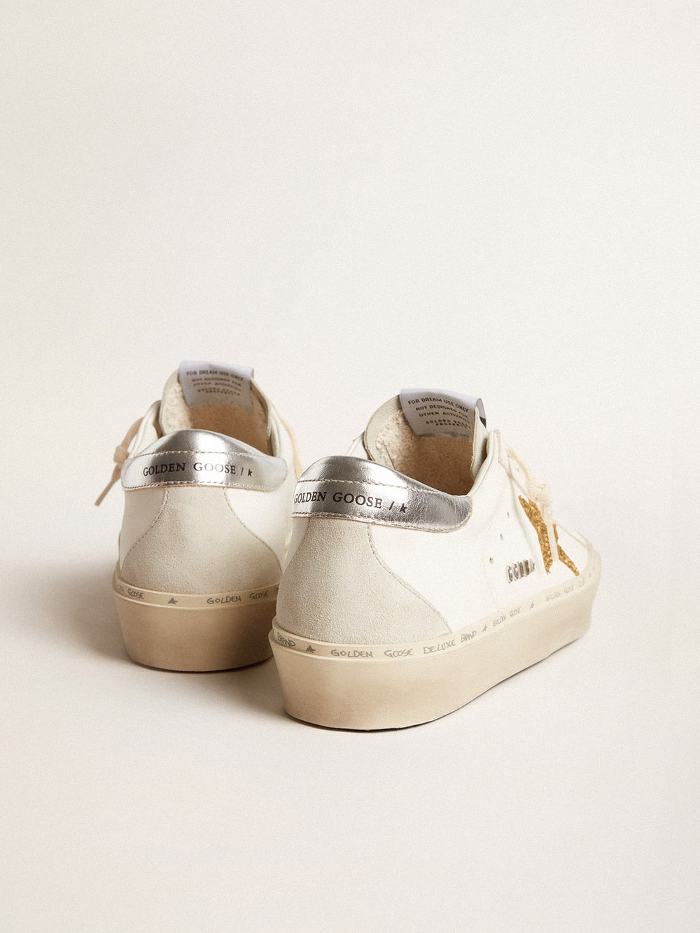 Golden Goose Hi Star with Swarovski crystal star and silver leather heel tab