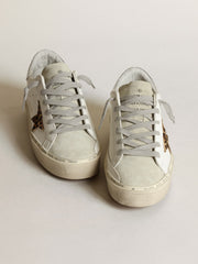 Golden Goose Women's Hi Star with star in leopard print pony skin and silver heel