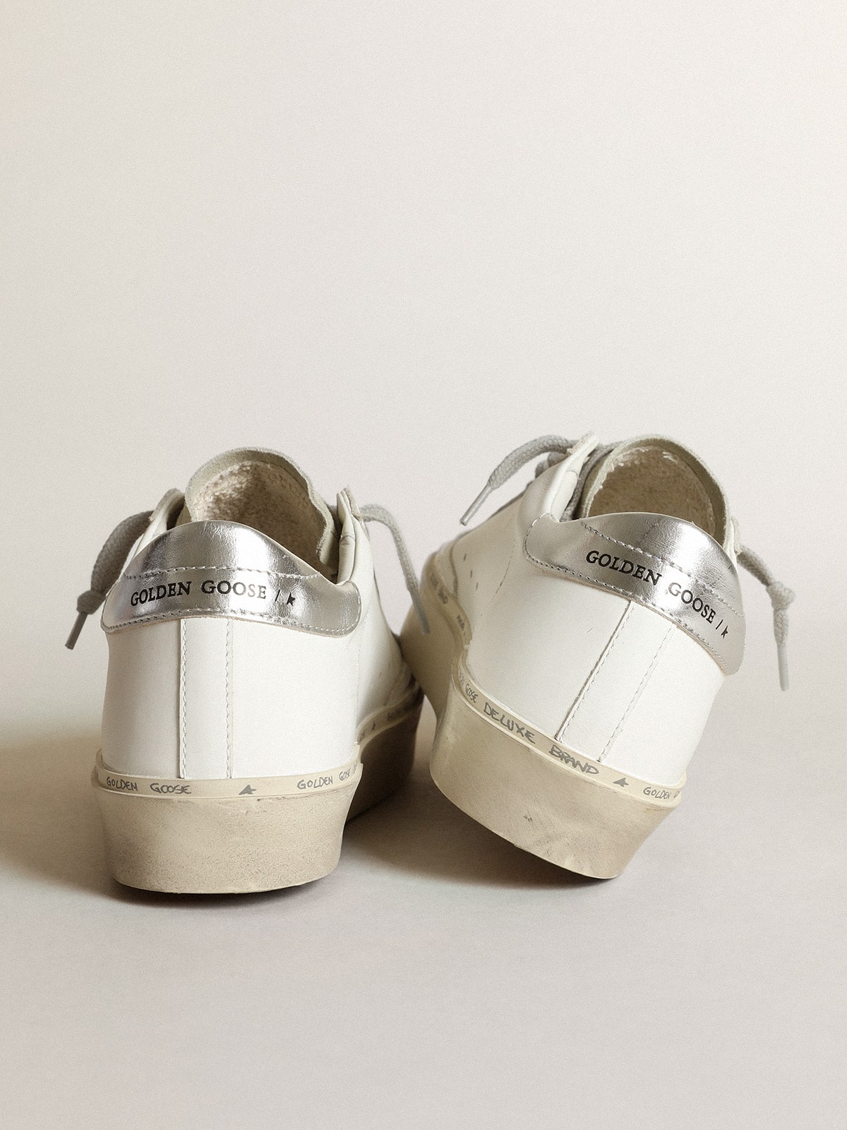 Golden Goose Women's Hi Star with star in leopard print pony skin and silver heel