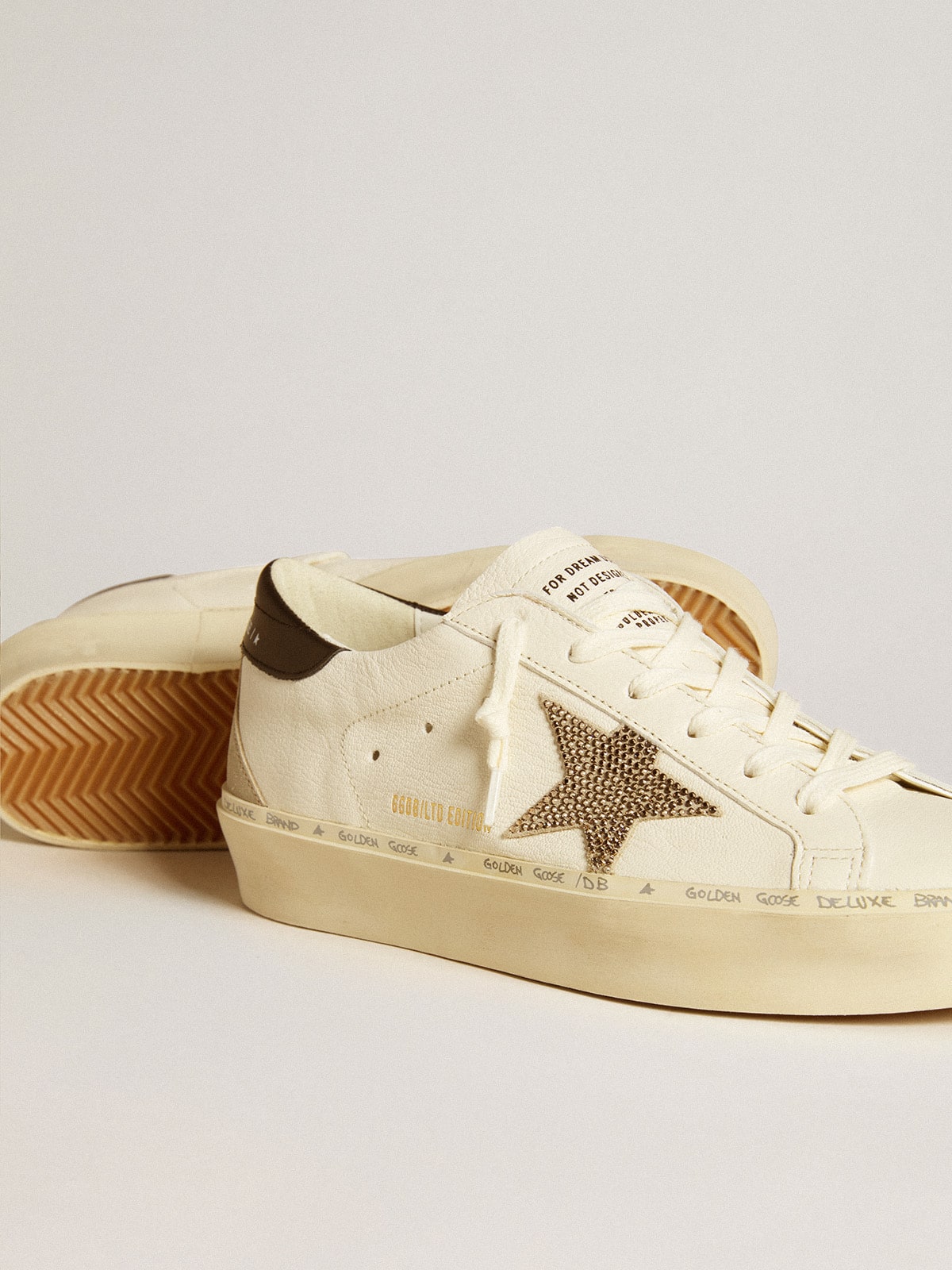 Golden Goose Hi Star  with Swarovski crystal star and black leather heel tab