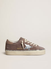 Golden Goose Women's Hi Star in suede with silver leather star and leather heel tab