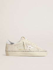 Golden Goose Hi Star in suede with silver metallic leather star and heel tab
