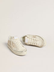 Golden Goose Hi Star in suede with silver metallic leather star and heel tab