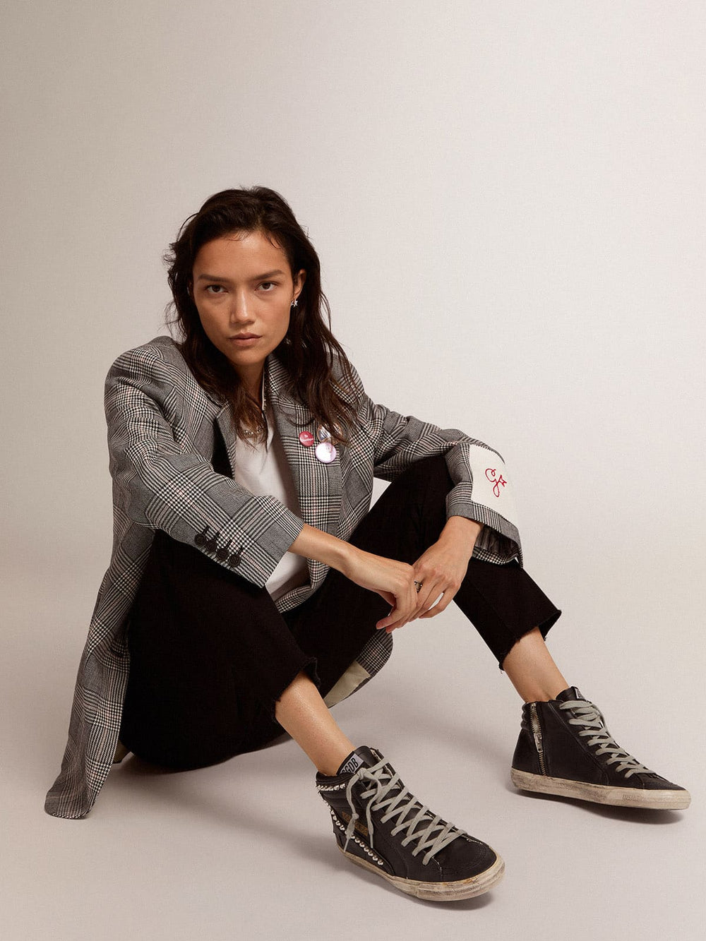 Golden Goose Women’s Slide high-top sneakers with studs | Golden Goose