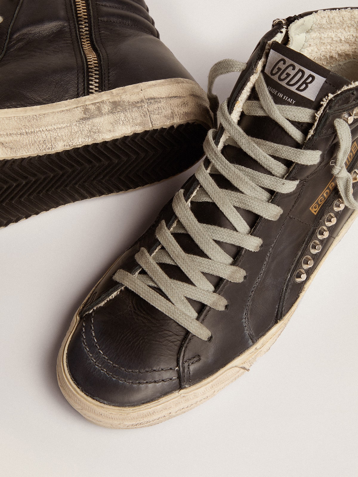 Golden Goose Women’s Slide high-top sneakers with studs | Golden Goose