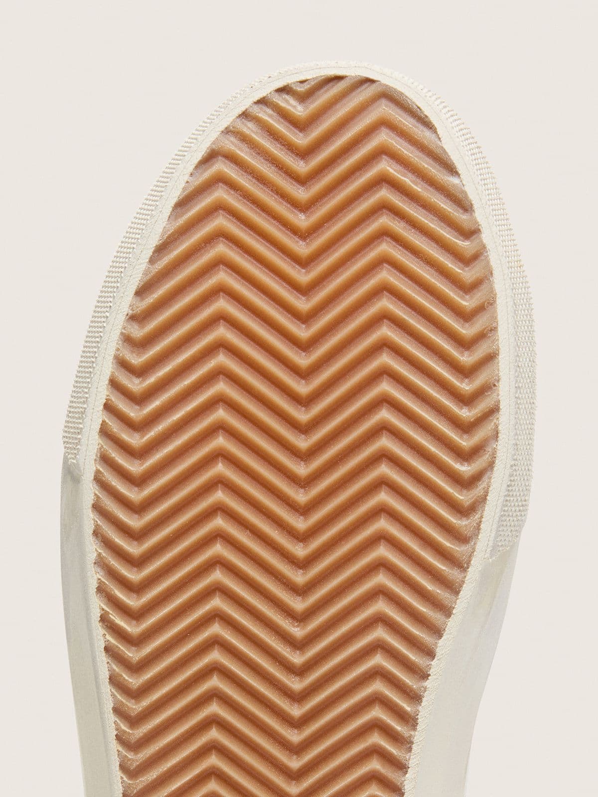 Golden Goose Women's Slide in white leather with silver glitter star and pink leather flash