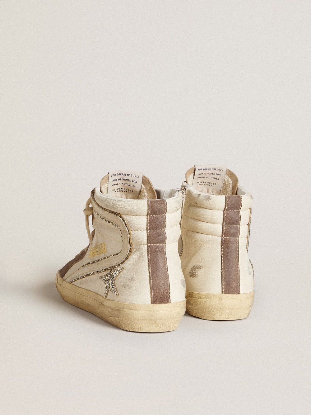 Golden Goose Slide in nappa with glitter star and patent leather flash