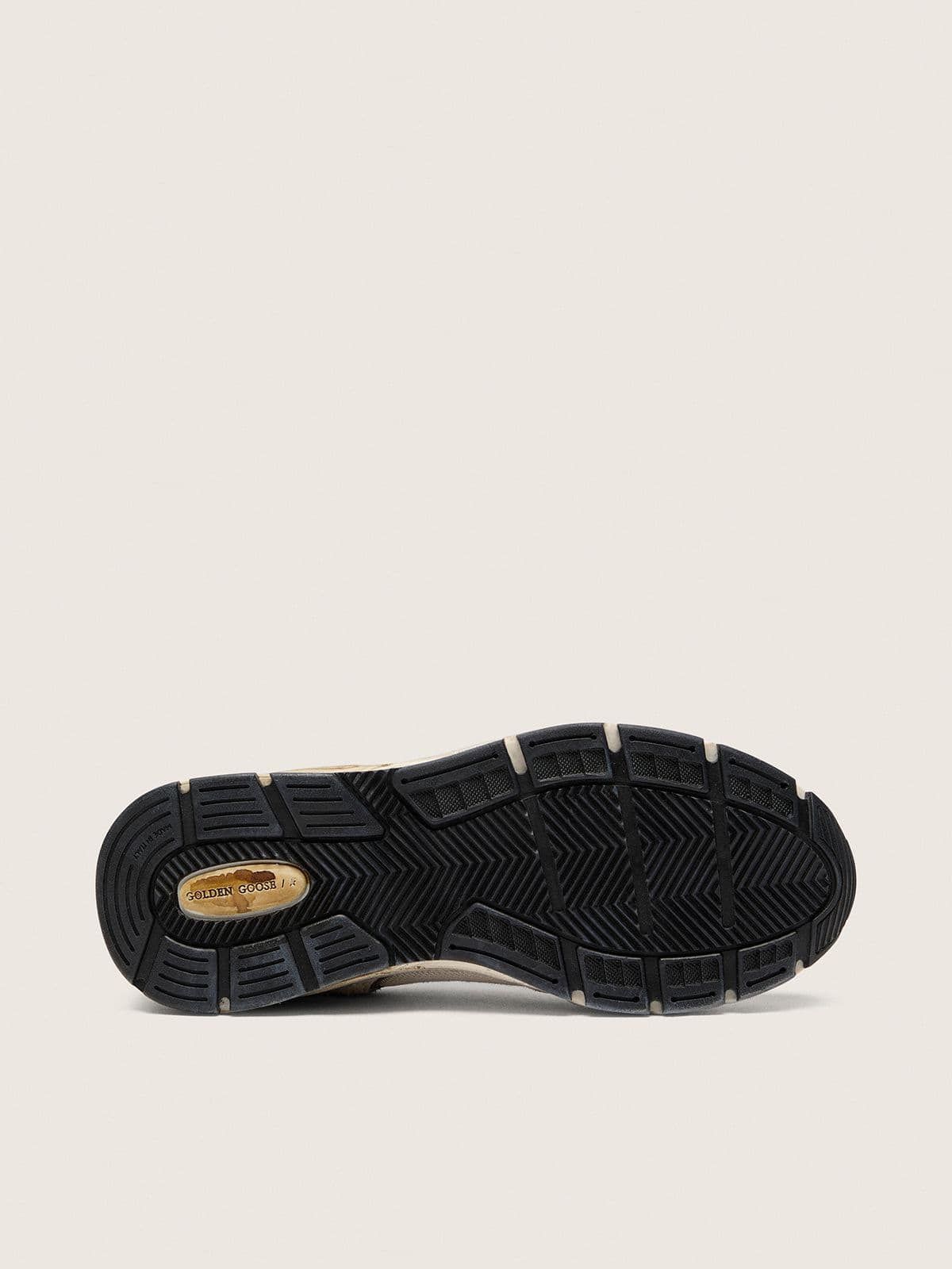 Golden Goose Women's Dad-Star in suede and mesh with white leather star and beige leather heel tab