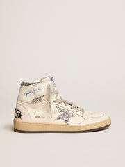 Golden Goose Women's Sky-Star with signature on the ankle and silver inserts