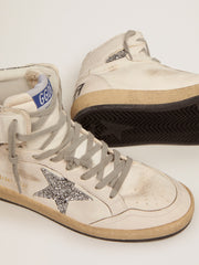 Golden Goose Women's Sky-Star with signature on the ankle and silver inserts