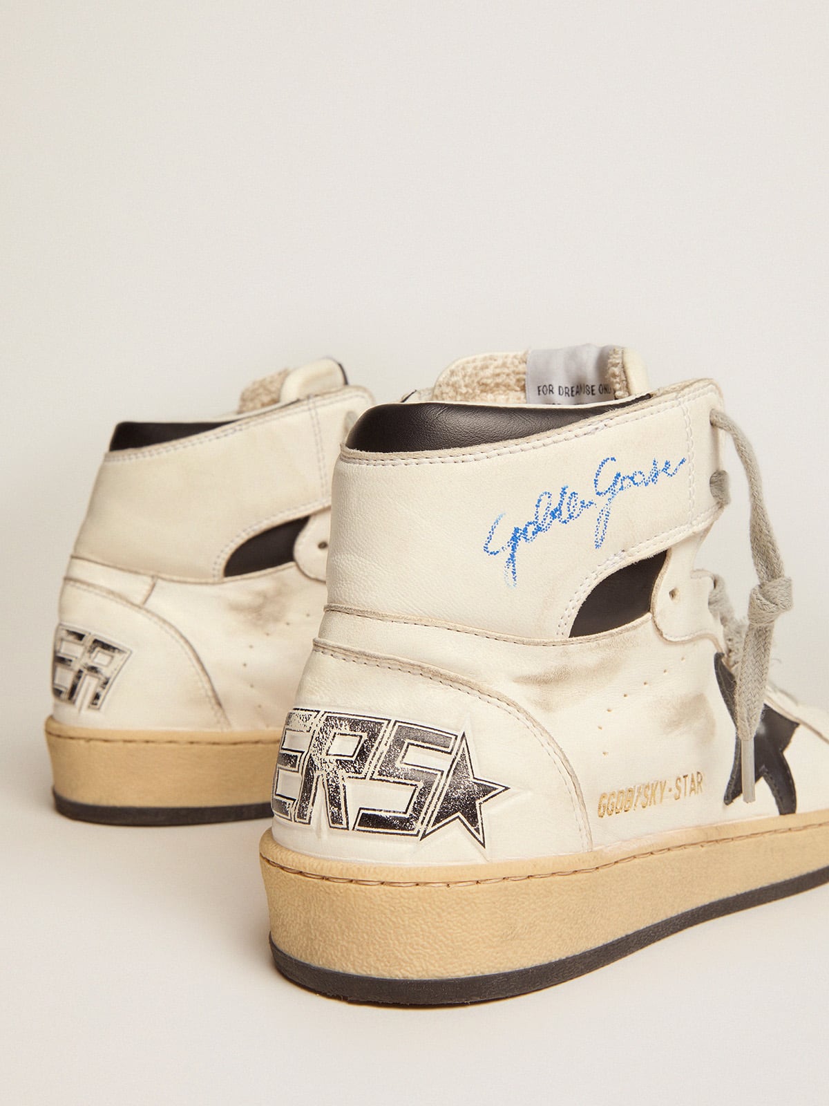 Golden Goose Women's Sky-Star with signature on the ankle and black inserts