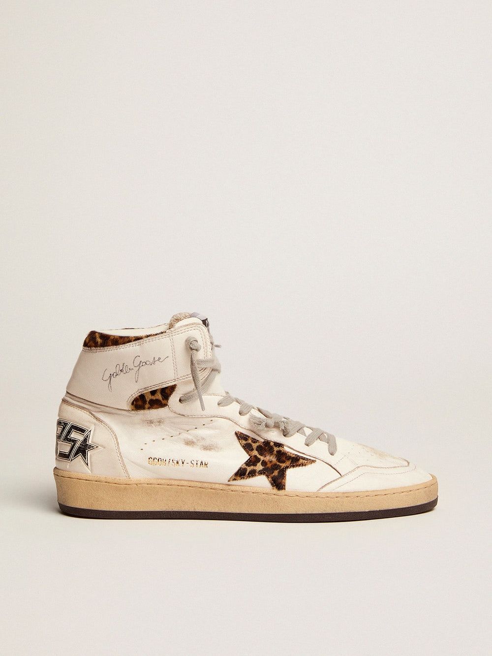 Golden Goose Women’s Sky-Star high-top sneakers in leopard-print pony skin | Golden Goose