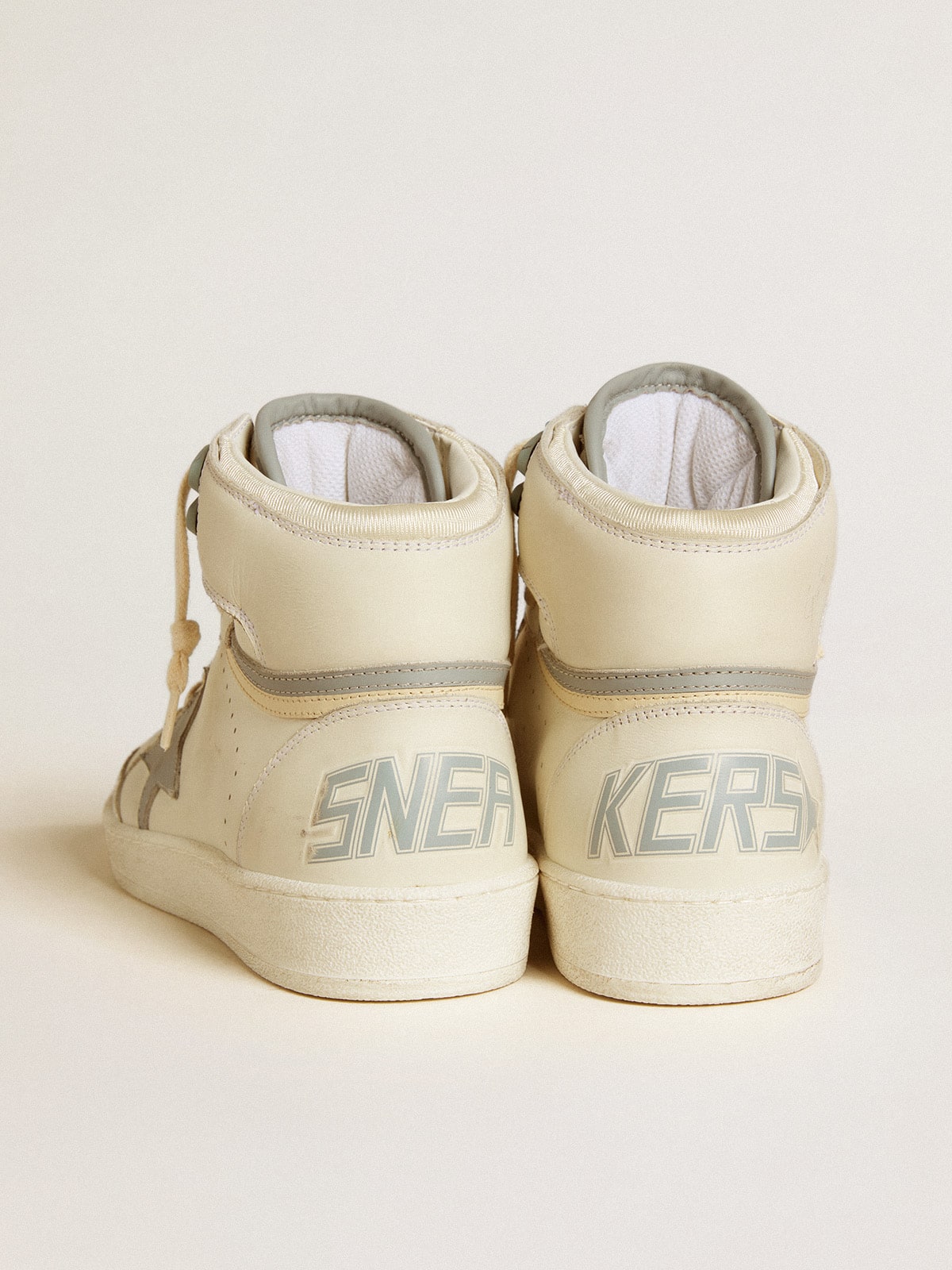 Golden Goose Women's Sky-Star in leather with light blue leather star and white heel tab