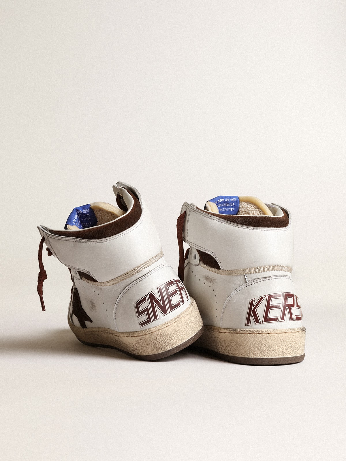 Golden Goose Women’s Sky-Star in white nappa leather with chocolate suede star