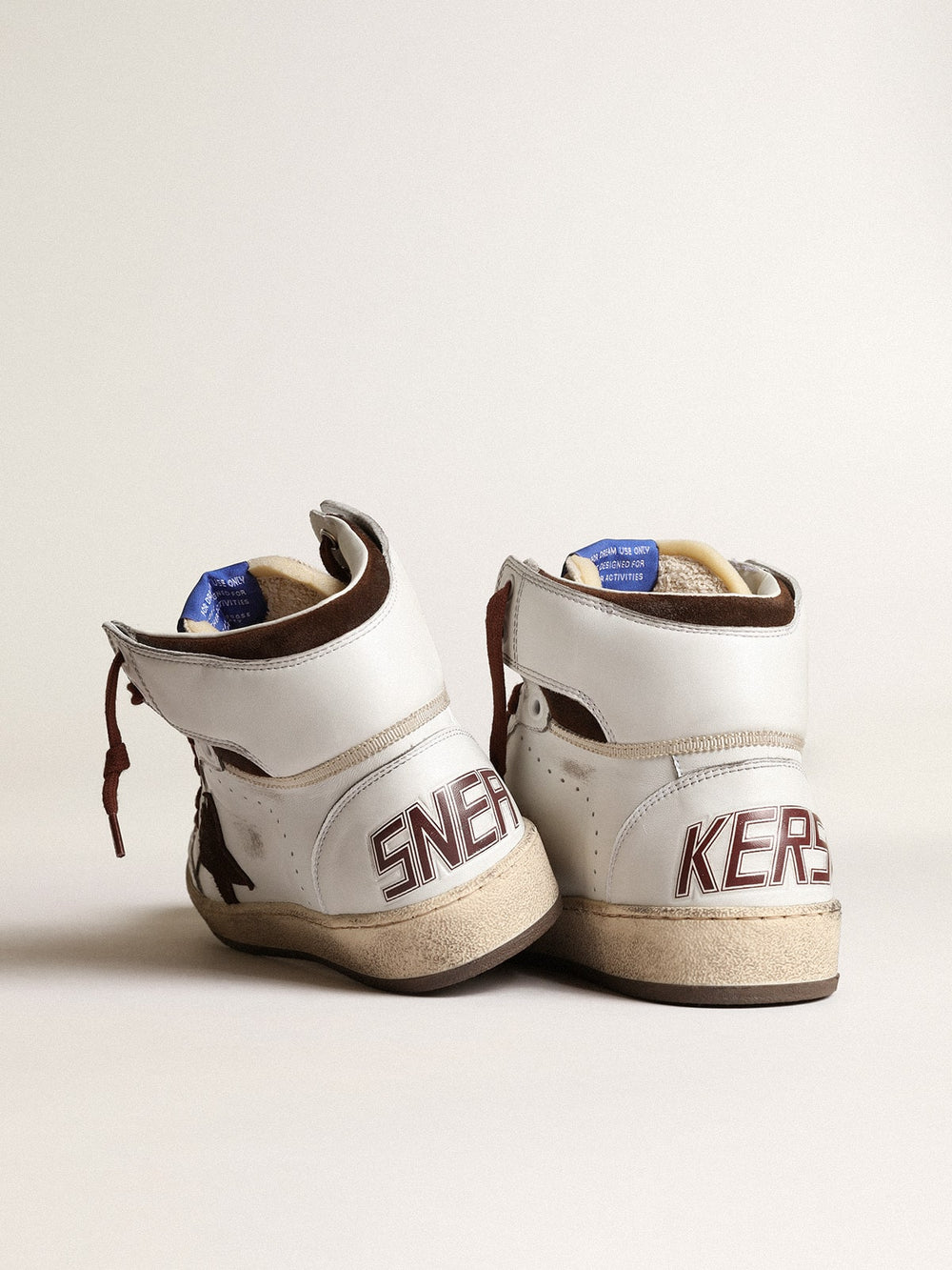 Golden Goose Women’s Sky-Star in white nappa leather with chocolate suede star