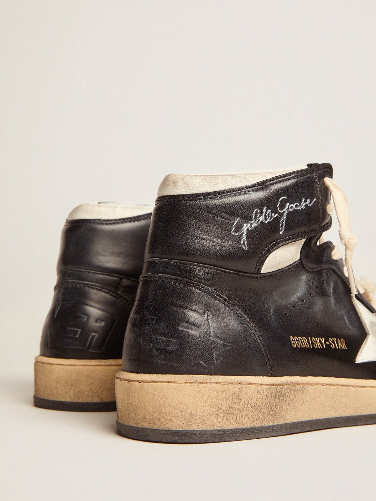 Golden Goose Women's Sky-Star in black nappa with white star