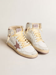 Golden Goose Sky-Star in white leather with pink leather star