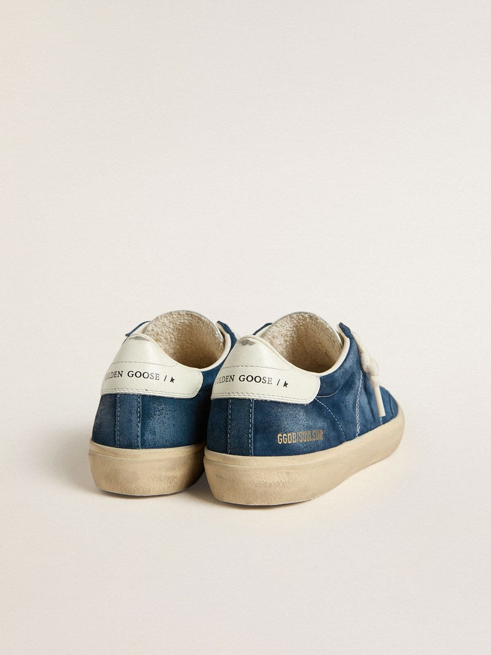 Golden Goose Women's Soul Star in blue suede with white leather heel tab