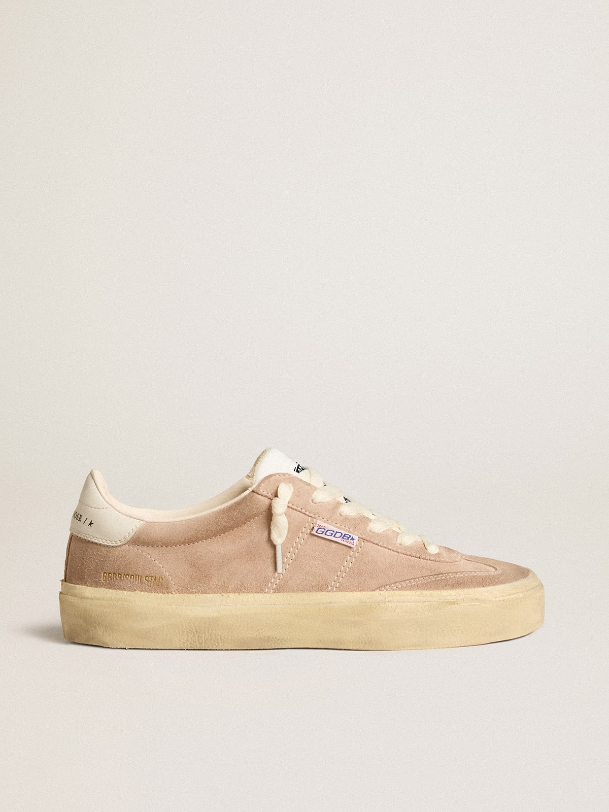 Golden Goose Women's Soul Star in pink suede with milk-white leather heel tab