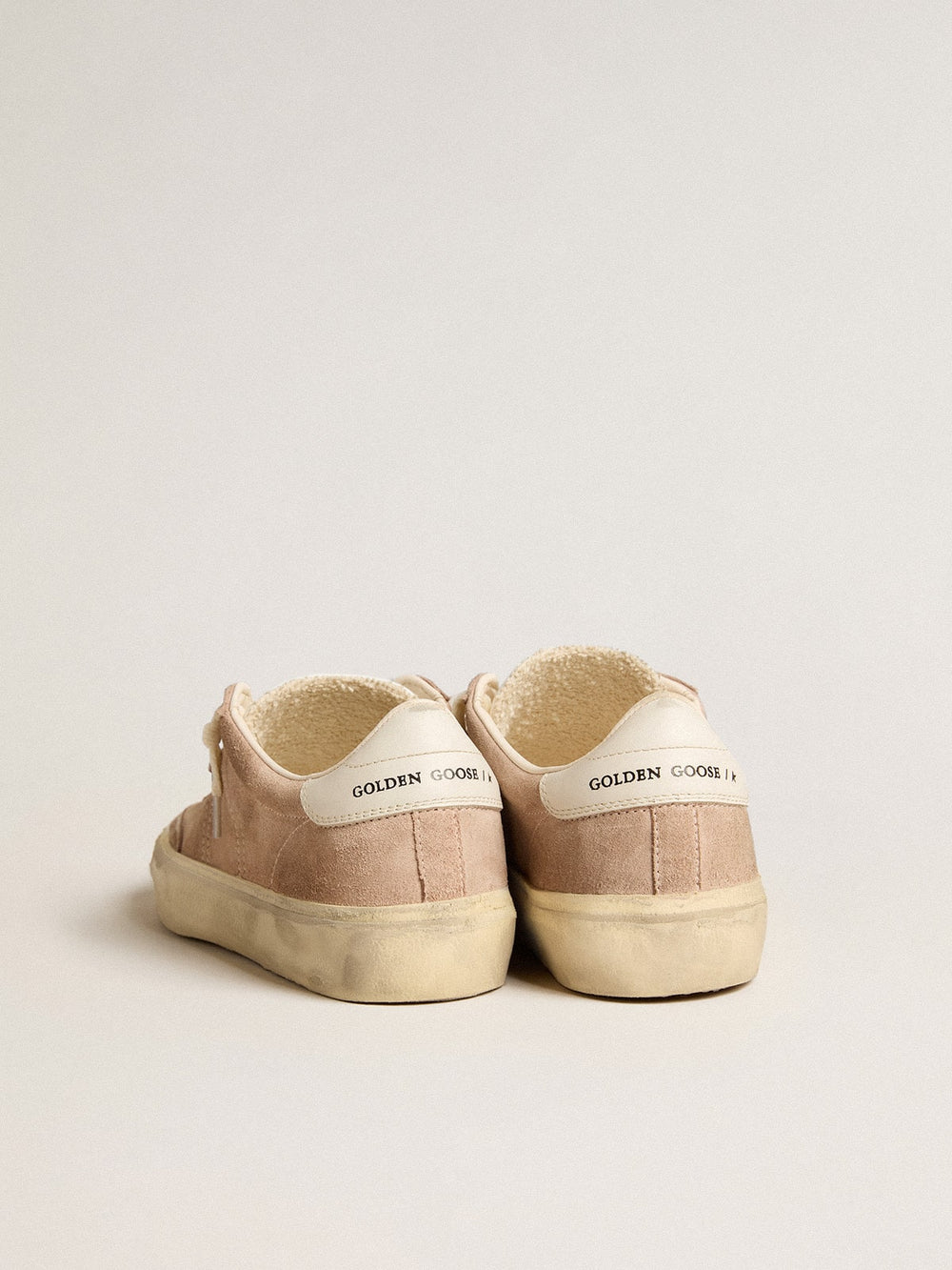 Golden Goose Women's Soul Star in pink suede with milk-white leather heel tab