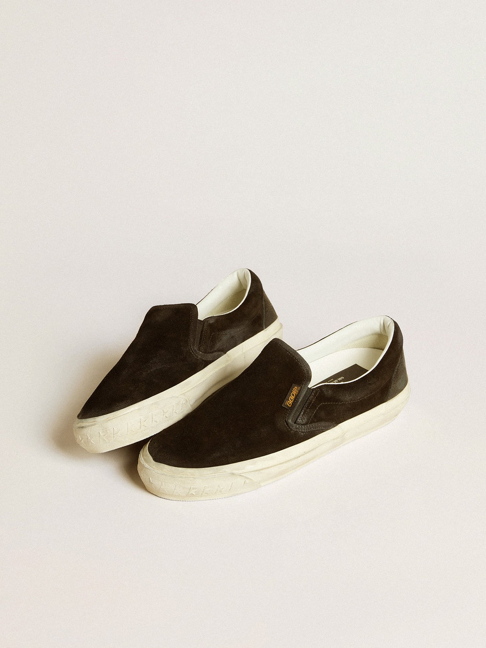 Golden Goose Women's VCE Penstar in black suede with black leather heel tab
