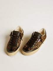 Golden Goose Soul Star in leopard-print pony skin with black nappa leather heel tab and inserts