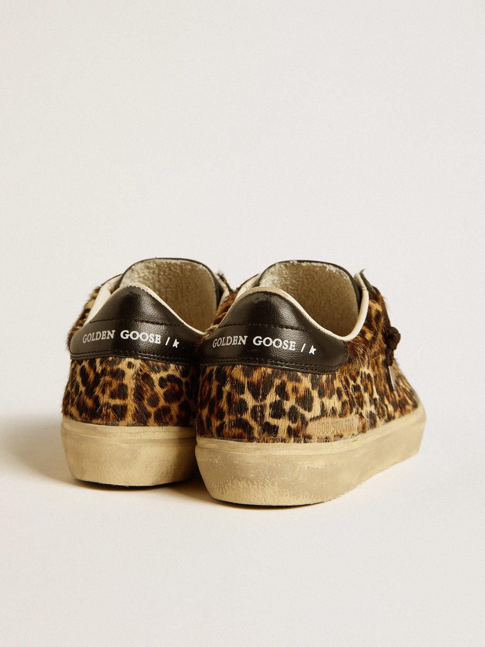 Golden Goose Soul Star in leopard-print pony skin with black nappa leather heel tab and inserts